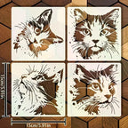 Reusable 4-Piece Cat Painting Stencils – Kids DIY Art Craft Art Stencil Set Richie's Default Title