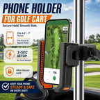 Golf Cart Phone Holder – Tool-Free Anti-Shake Universal Mount Phone Handlebar Mount Richie's