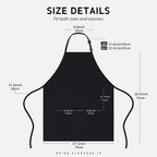Waterproof Canvas Apron Large Pocket – Adjustable Unisex Black Work Apron Richie's