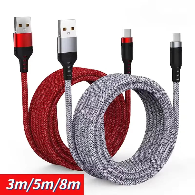 FUCHU 6A Fast Charging USB-C Cable – 1m to 8m Braided USB-C Charging Cable Richie's