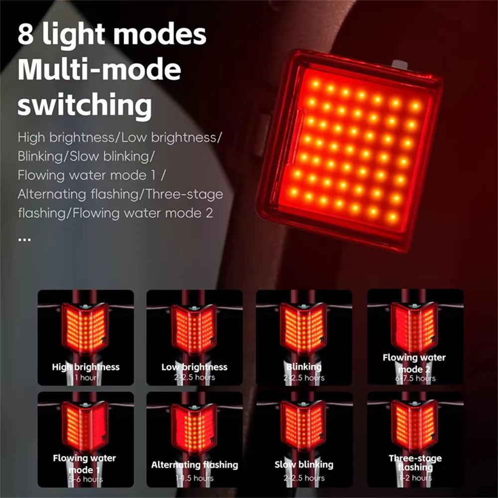 WEST BIKING Bike Tail Light 8 Modes IP65 Waterproof LED Rear Bike Tail Light Richie's
