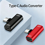 90° USB-C Audio & Charging Splitter Adapter | 2-in-1 L-Shape USB-C Splitter Adapter Richie's