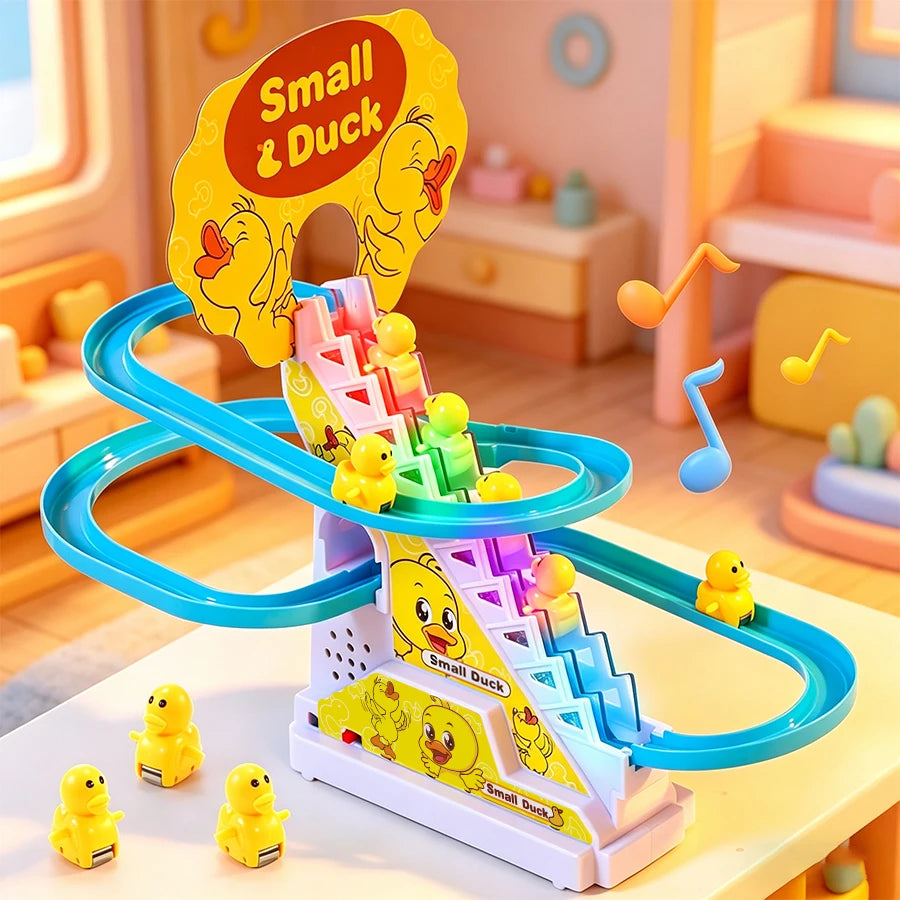Stair-Climbing Duck Track Toy – Music, Lights & Counting Educational Kids Toy Richie's