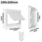 White ABS Access Panel Inspection Hatch – Wall & Ceiling Cover Access Panel Hatch Richie's 100x100mm