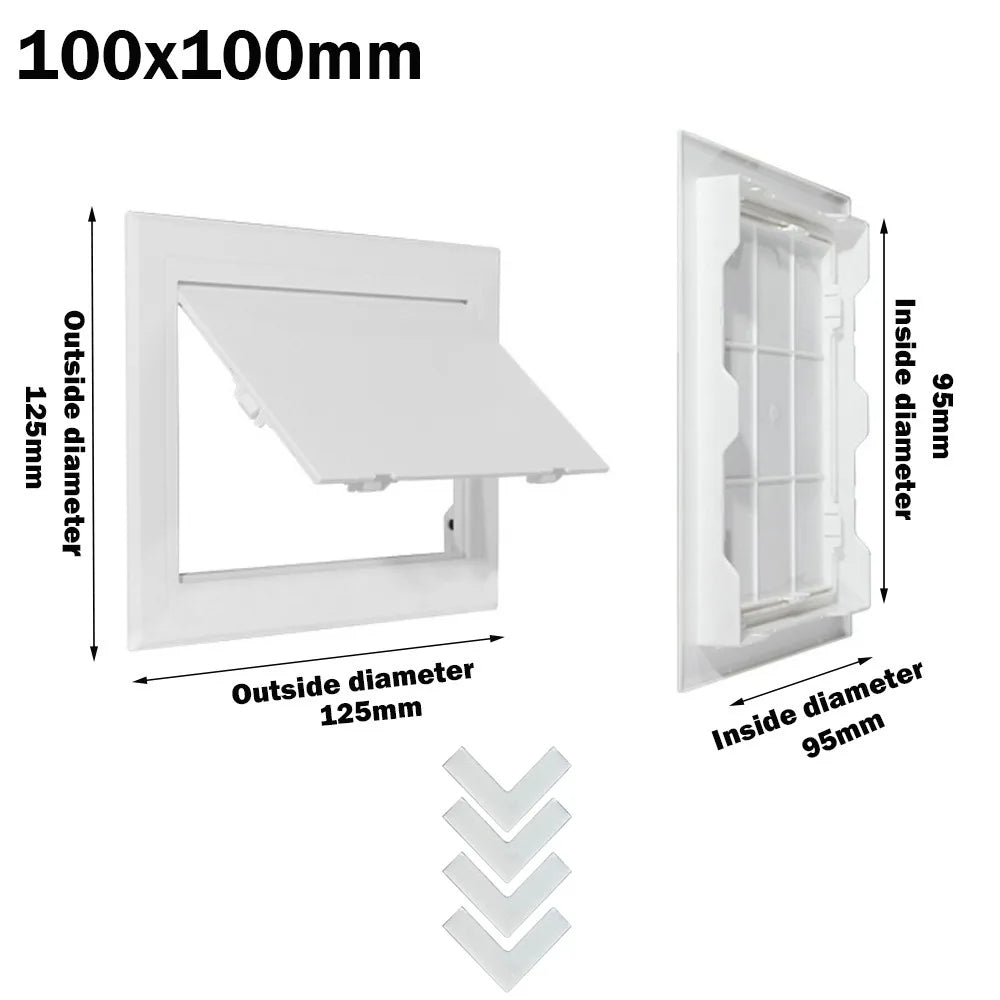White ABS Access Panel Inspection Hatch – Wall & Ceiling Cover Access Panel Hatch Richie's 100x100mm