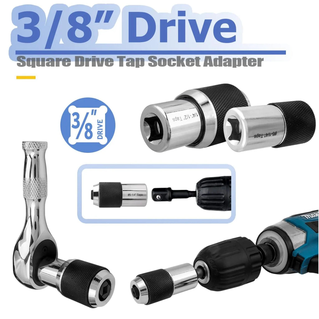 2-Piece Adjustable Tap Socket Set – 3/8" Drive CR-MO Steel Tap Socket Adapter Richie's
