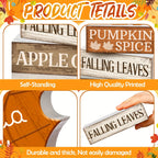 4pcs Fall Tiered Tray Decor Set – Rustic Maple Leaf Wood Signs Seasonal Tray Decor Richie's