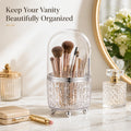 Rotary Makeup Brush Desk Organizer with Dust Cover Makeup Brush Organizer Richie's Default Title