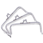 8.5cm Square Kiss Lock Purse Frame – Silver Beaded Clasp DIY Purse Frame Hardware Richie's