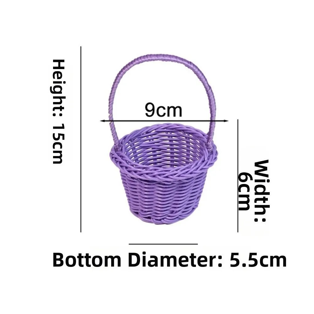 Handmade Round Wicker Basket – Hand-Woven Rattan Storage Hamper Wicker Storage Basket Richie's