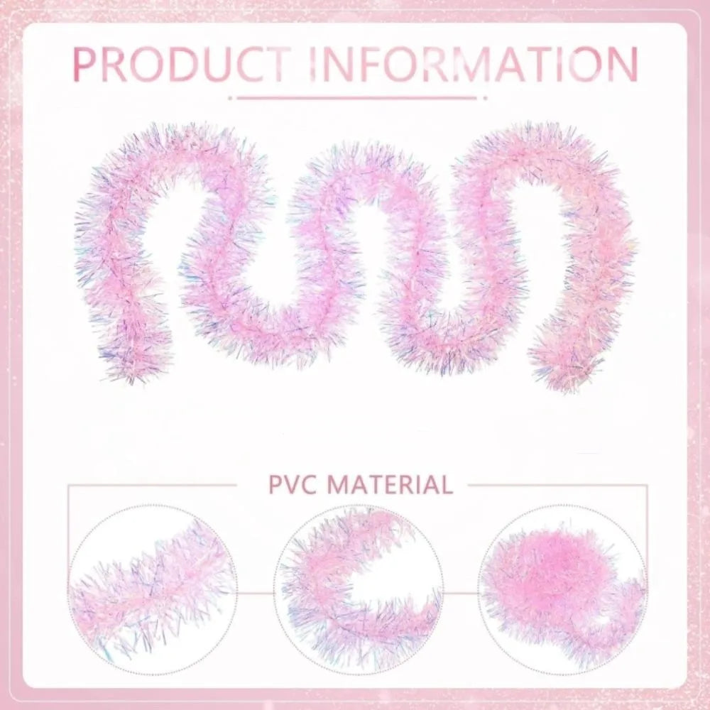 2M Pink Tinsel Garland – Sparkling Christmas & Party Decor Christmas Tinsel Garland Richie's