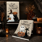 Halloween Kitchen Towel Set – Pumpkin & Black Cat Dishcloths 2pc Kitchen Towel Set Richie's