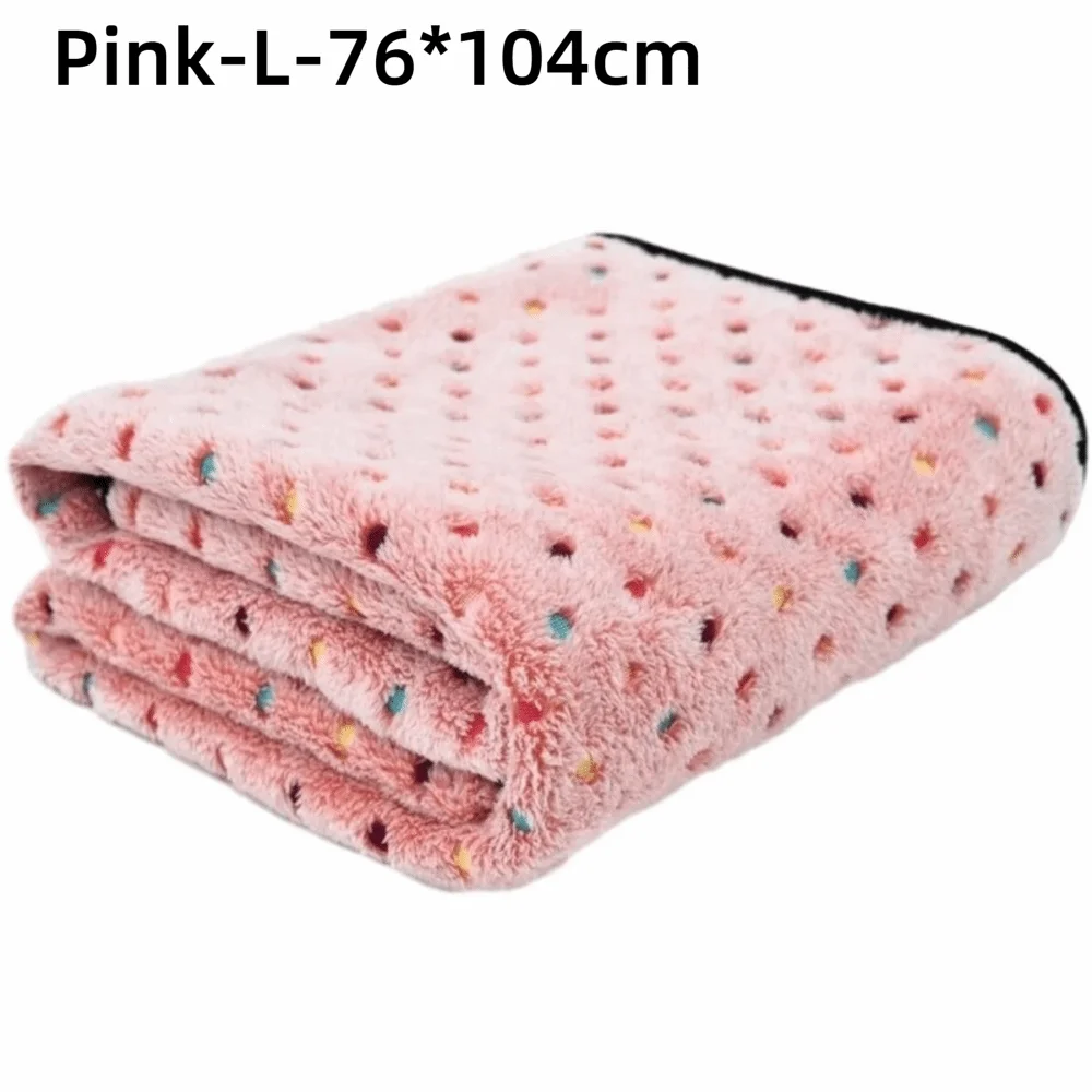 Ultra-Soft Coral Fleece Pet Blanket for Cats & Dogs | 3 Sizes Pet Bed Blanket Richie's Pink-L
