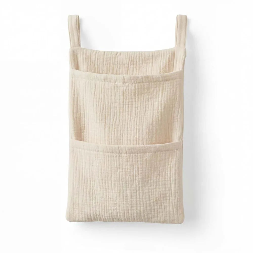 Cotton Baby Diaper Bag Crib Bedside Hanging Stroller Organizer Baby Diaper Bag Richie's Beige