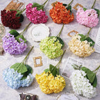 5-Head Artificial Hydrangea Silk Fake Flowers for Wedding & Decor Artificial Flowers Richie's