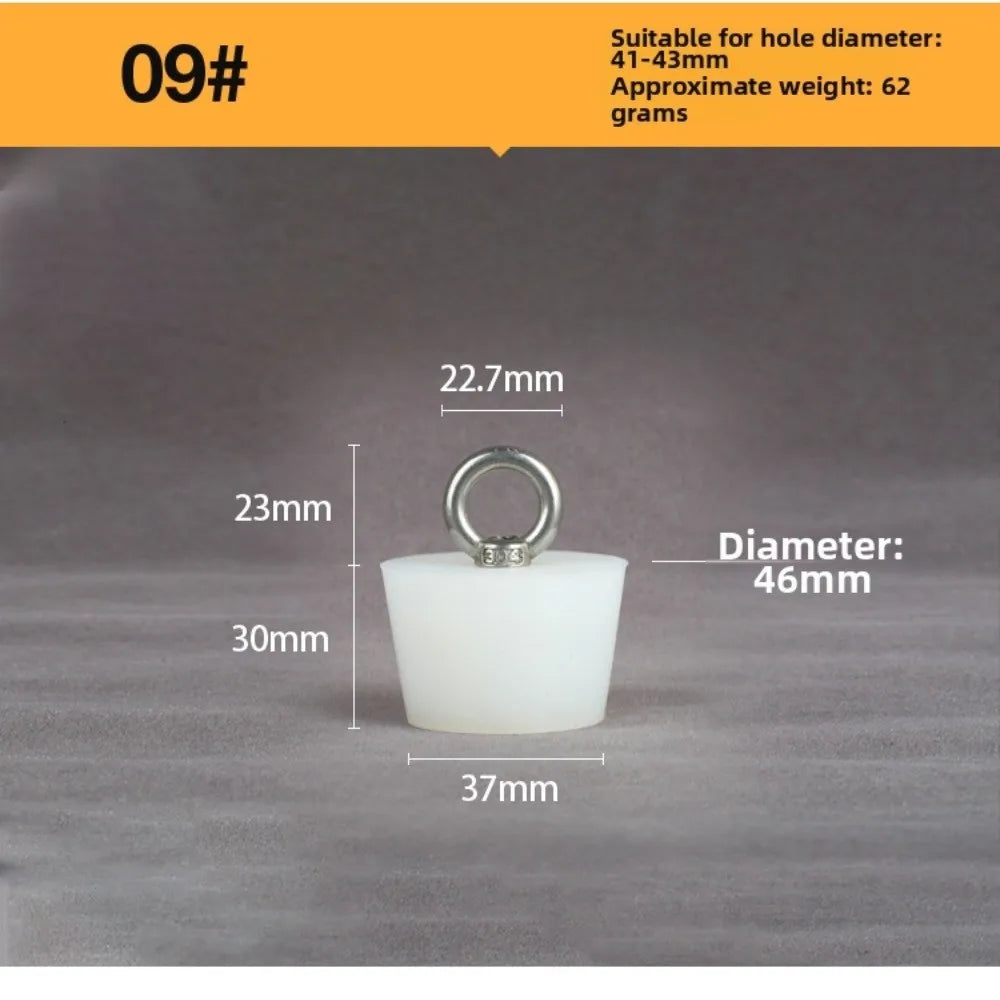 Tapered Silicone Stopper with Steel D-Ring | Universal Tube Plug Silicone Drain Stopper Richie's 09