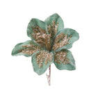 19cm Artificial Poinsettia Glitter Flower – Fake Christmas Decor Artificial Christmas Flower Richie's Green