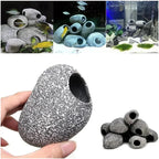 Aquarium Cichlid Rock Cave Ceramic Fish Tank Ornament 1-2 Pcs Aquarium Rock Cave Richie's
