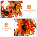 Artificial Fall Wreath Pumpkin Maple Leaves Thanksgiving Door Decor Fall Door Wreath Richie's