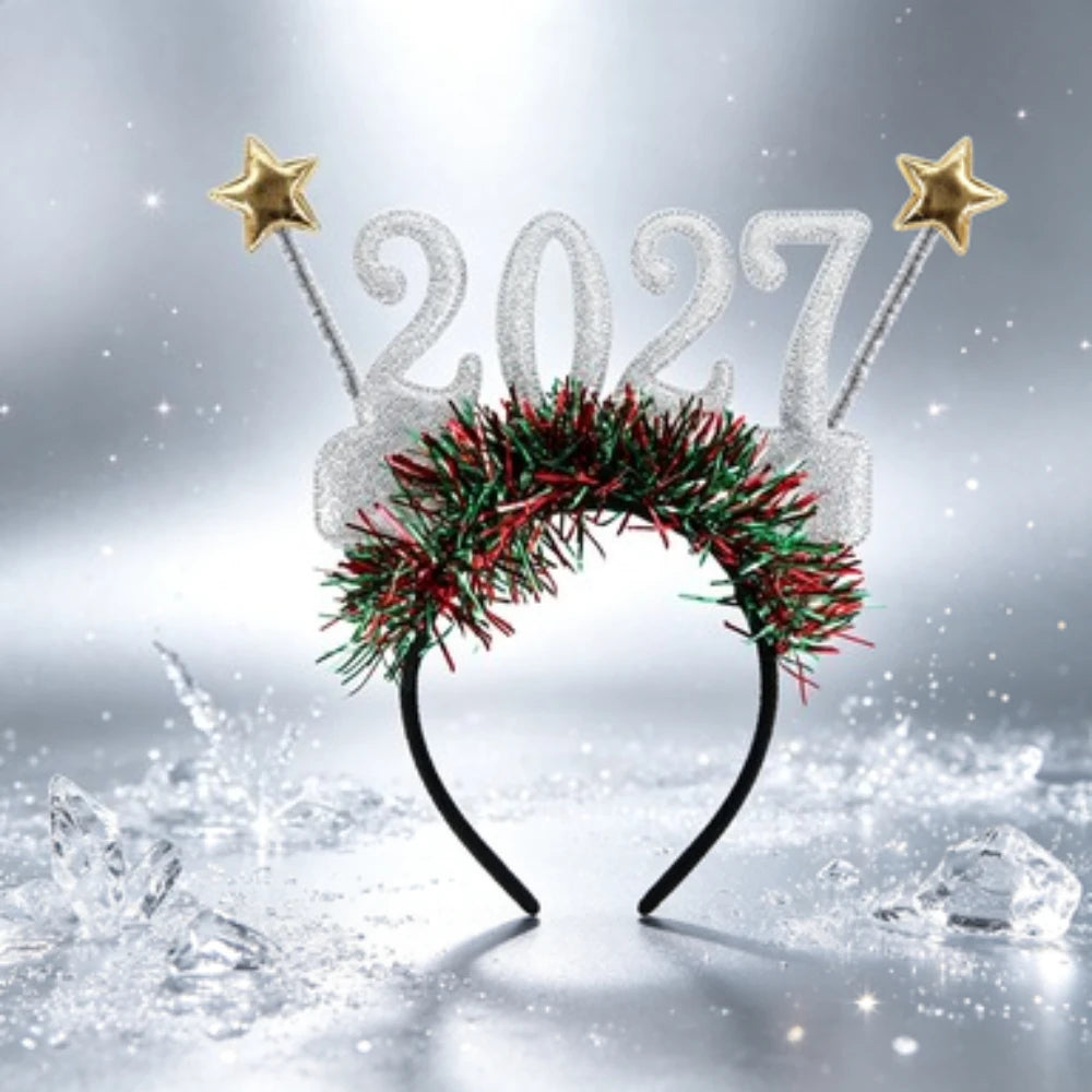 2027 New Year Glitter Headband – Festive NYE Party Hair Hoop Party Hair Headband Richie's