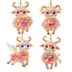 Rhinestone Goat Hanging Ornament – Acrylic Zodiac Charm Set Holiday Ornament Set Richie's 7-4PCS