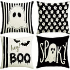 Halloween Ghost Pillow Covers 18x18 Set of 4 – Spooky Stripe Pillow Covers Richie's