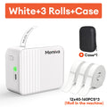 Memiva A1 Wireless Bluetooth Label Printer – iOS & Android Wireless Label Printer Richie's White 3Rolls Case USB Type-C