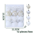 12pcs Foam Christmas Ball Ornaments 6cm Xmas Tree Pendants Christmas Tree Ornaments Richie's White