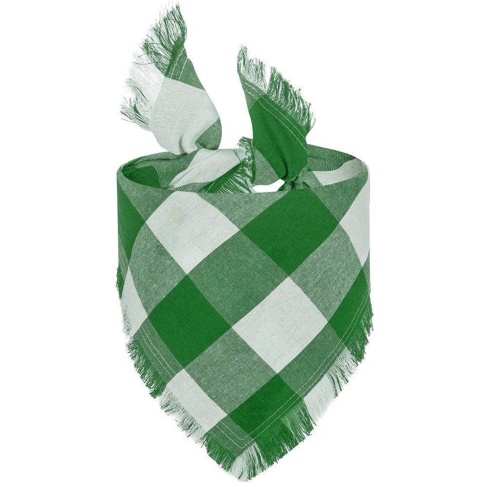 Plaid Dog Bandana with Tassels – Soft Washable Pet Scarf Dog Bandana Scarf Richie's 06