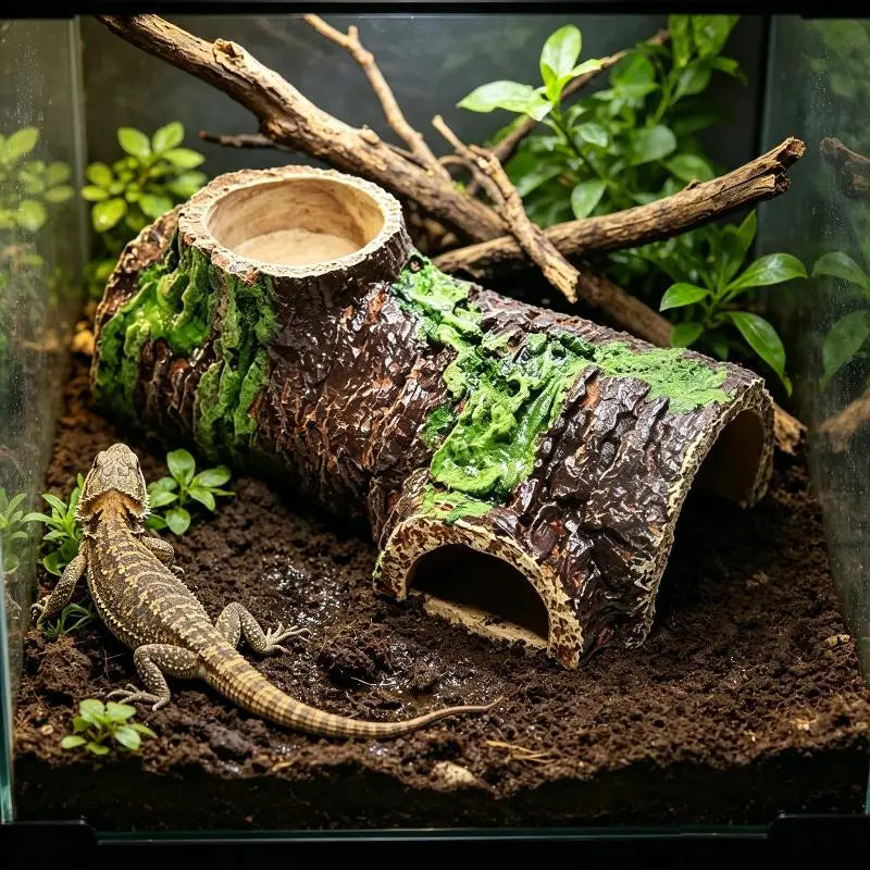 Resin Bark Reptile Hide Cave – Lizard Snake Terrarium Shelter Reptile Hide Cave Richie's