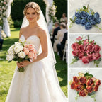9-Head Multicolor Artificial Rose Bouquet – Bridal & Home Decor Artificial Flower Bouquet Richie's