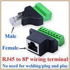 RJ45 to 8-Pin Screw Terminal Block Connector for CCTV DVR Network Terminal Adapter Richie's