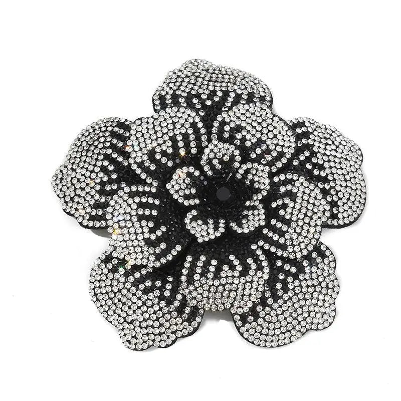 3D Camellia Rhinestone Flower Patch – DIY Sewing Embellishment Rhinestone Flower Patch Richie's A2