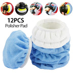 12-Pack Microfiber Car Polishing Bonnet Pads 5–6 Inch Wax Applicator Car Polishing Pads Richie's