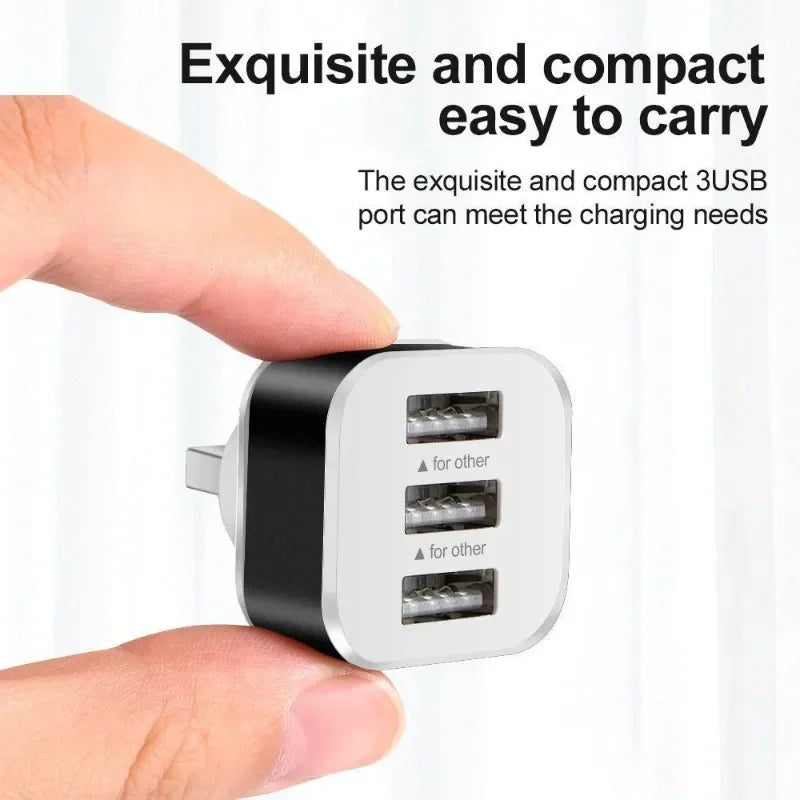 3-Port Mini USB 2.0 Hub Splitter | Portable Travel Charger USB Hub Splitter Richie's