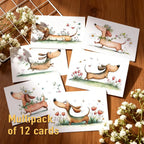 24 Dachshund Watercolor Greeting Cards – Birthday & Wedding Greeting Card Set Richie's
