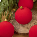 12pcs Flocked Christmas Ball Ornaments Vintage 6cm Set Christmas Ball Ornaments Richie's