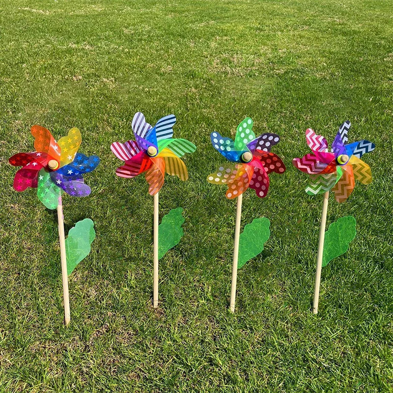 Colorful Wooden Windmill Wind Spinner Garden Ornament 14–32CM Garden Wind Spinner Richie's