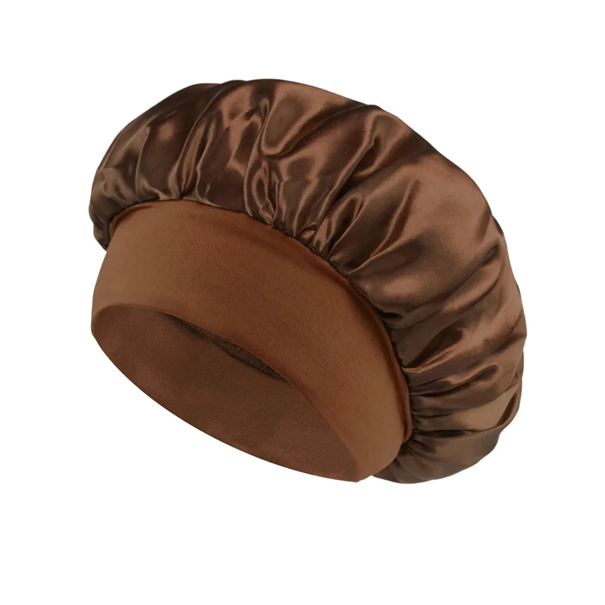 Satin Wide-Brim Sleeping Bonnet – Unisex Hair Care Night Cap Satin Sleep Bonnet Richie's Coffee