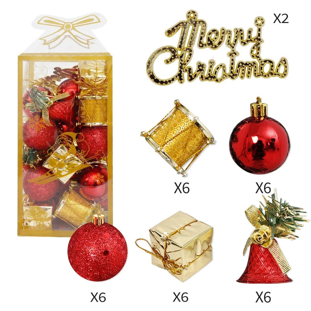 26/32 Pcs Multicolor Christmas Ornaments – Balls, Bells & Gift Boxes Christmas Ornament Set Richie's 32PCS-Red