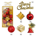 26/32 Pcs Multicolor Christmas Ornaments – Balls, Bells & Gift Boxes Christmas Ornament Set Richie's 32PCS-Red