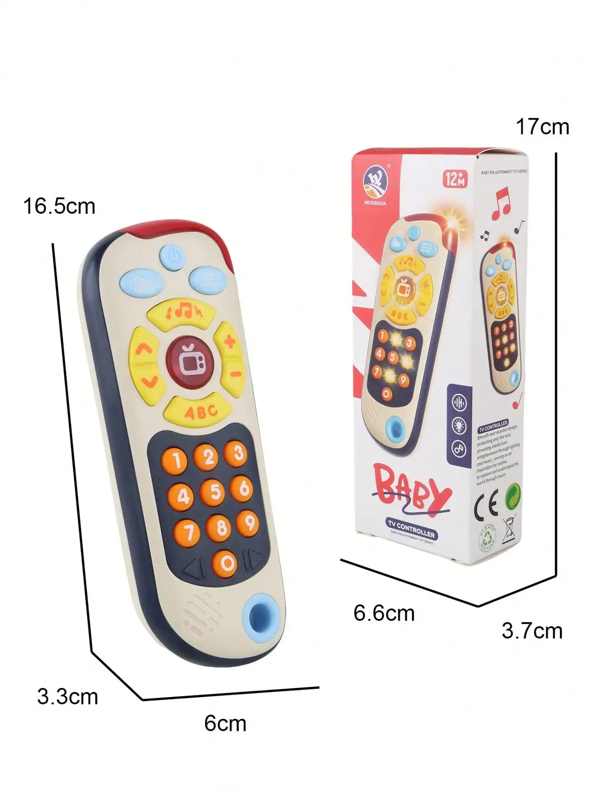 Baby TV Remote Control Toy – Light, Sound & Number Learning Baby Learning Toy Richie's 909-2513