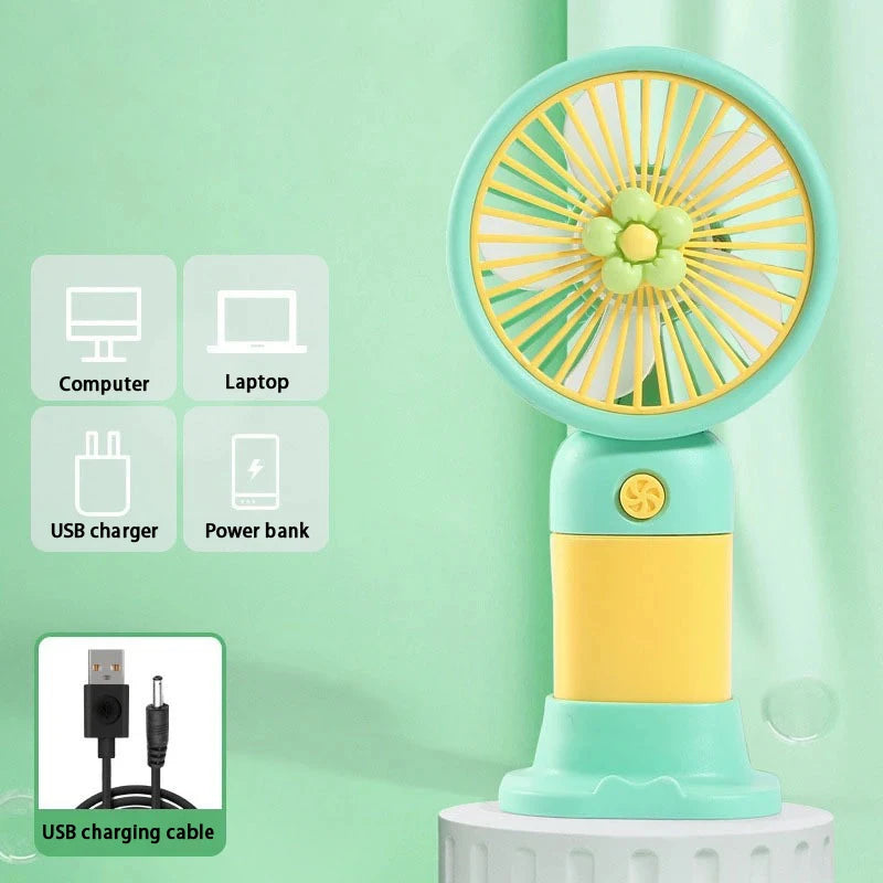 Mini USB Rechargeable Portable Handheld Fan | Travel Office Portable Handheld Fan Richie's Yellow