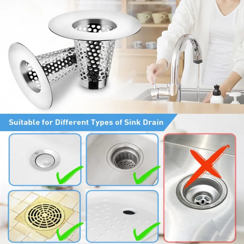 Stainless Steel Drain Strainer Filter Net – Sink & Shower Drain Strainer Filter Richie's Default Title