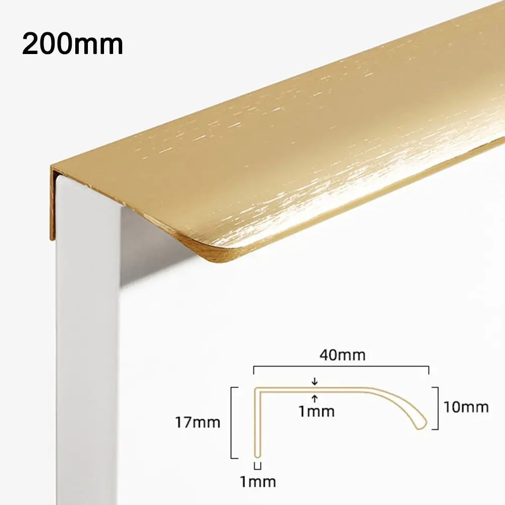 Aluminum Concealed Edge Finger Pull Hidden Bar Drawer Pulls Cabinet Drawer Pull Richie's gold-200mm