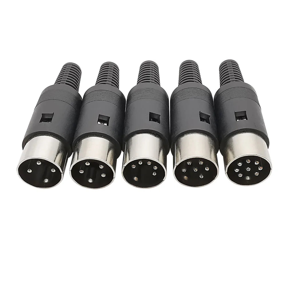 DIN 3 4 5 6 8 Pin Male Plug Female Socket Connector 2Pcs DIN Connector Richie's