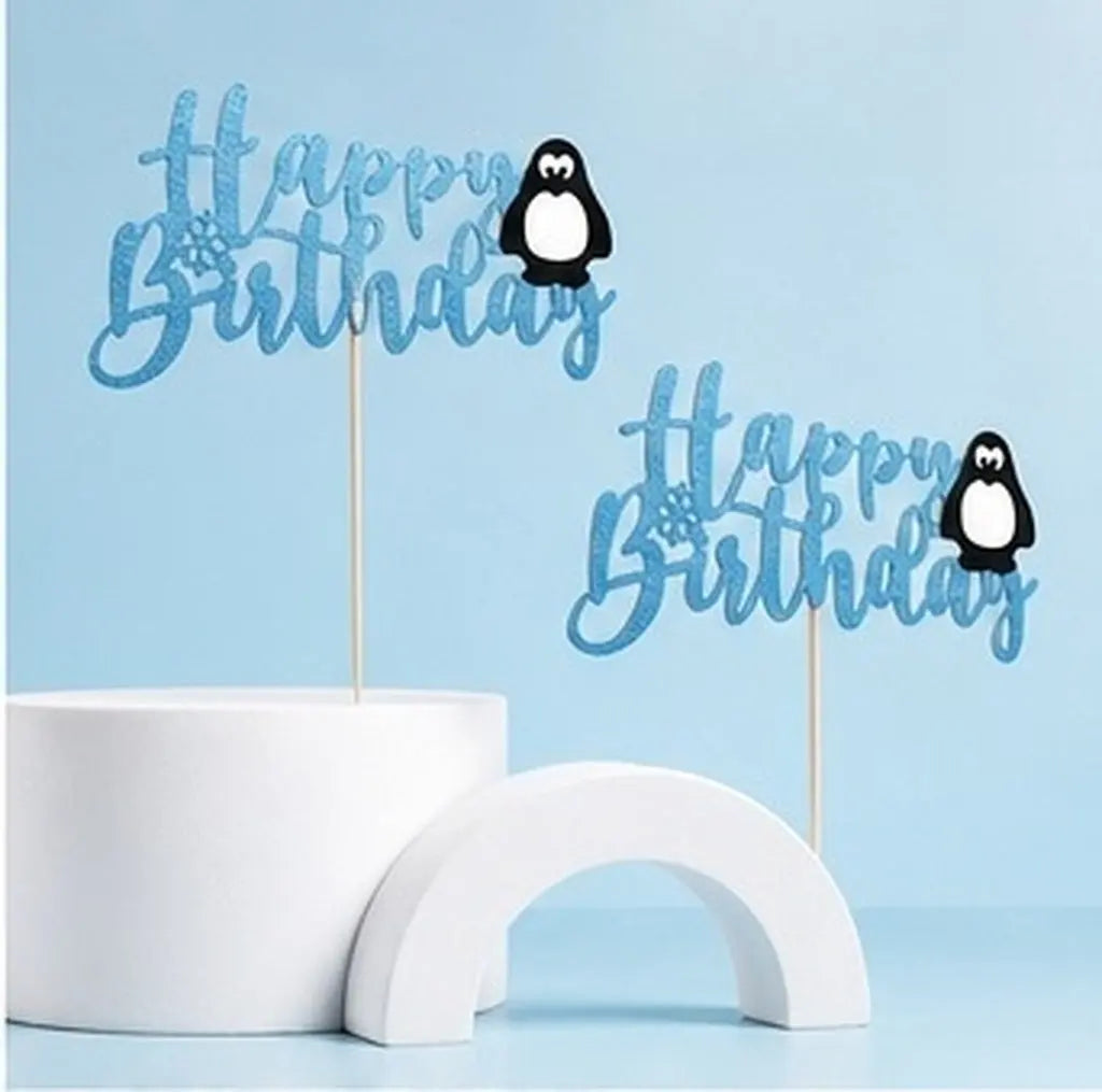 2Pcs Penguin Cake Toppers Birthday Party Dessert Decorations Cake Topper Richie's