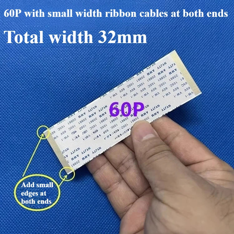 Gold-Plated FFC FPC Flexible Cable 0.5mm Pitch 40–96 Pin Flat Flexible Cable Richie's 60P-2 200MM
