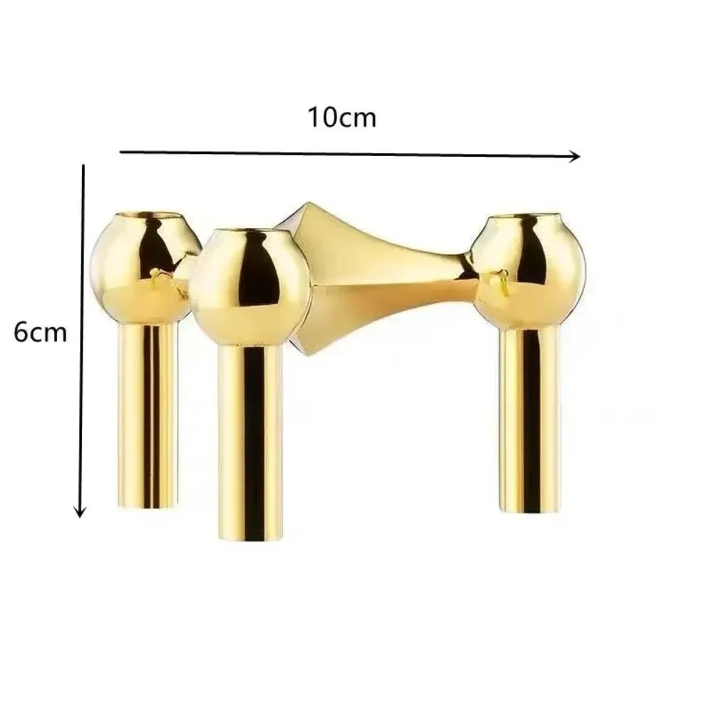 Nordic Metal Molecular Triangle Candle Holder Stand – Black Gold Metal Candle Holder Richie's Gold