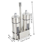 304 Stainless Steel Oil Dispenser Bottle Set with Stand 80ml Oil Vinegar Cruet Set Richie's